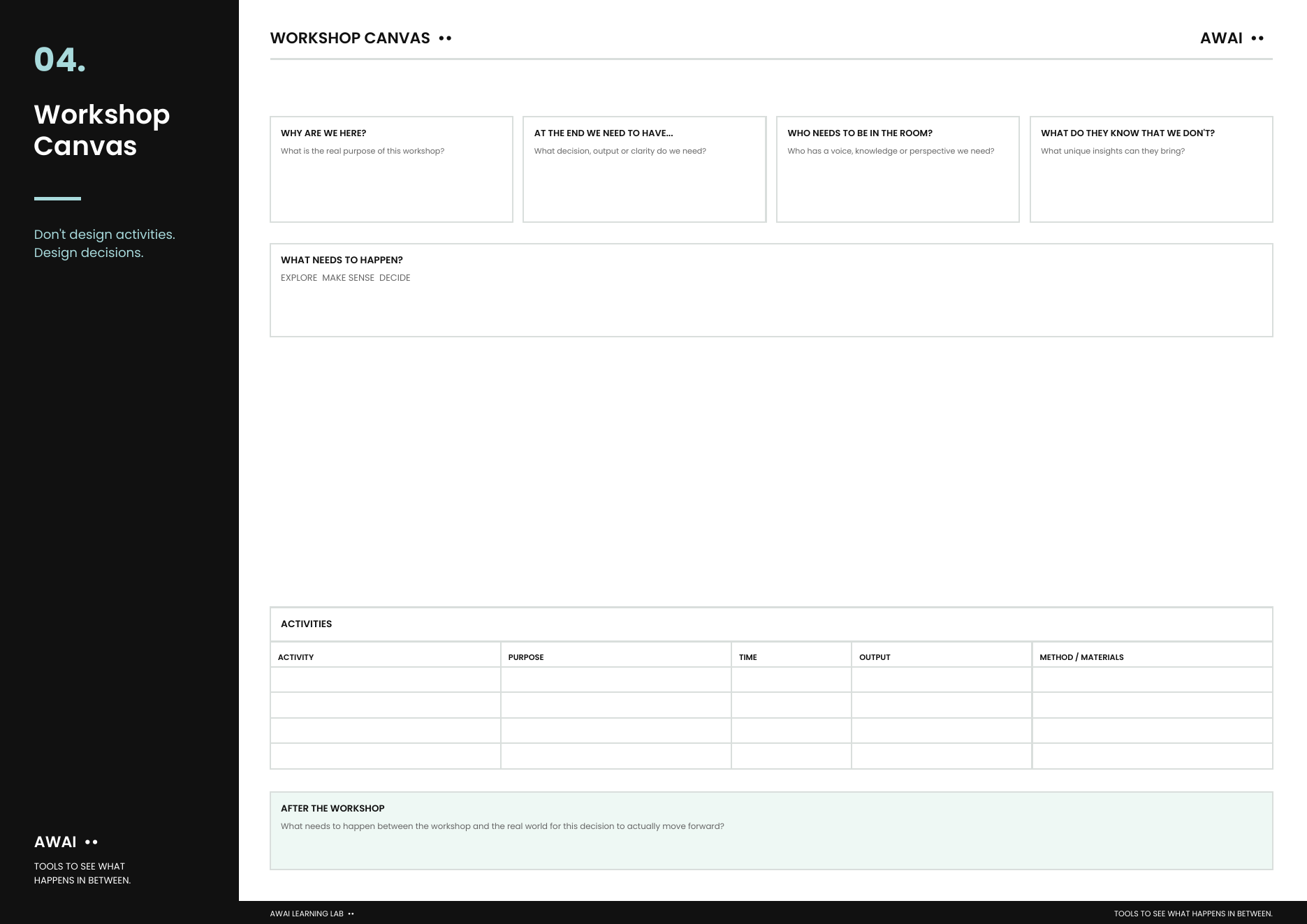 Workshop Canvas template preview